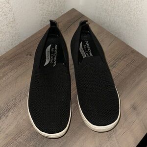 Skechers Black Knit Slip-Ons